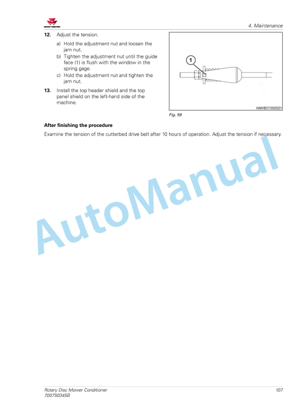 Massey Ferguson MF 1316S Rotary Disc Mower Conditioner Operators Manual 700750345B-3