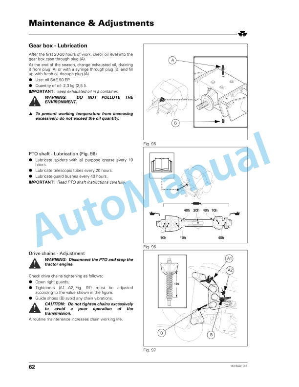 Massey Ferguson MF 164 Tractor Operator Instruction Book 1857459M1-3