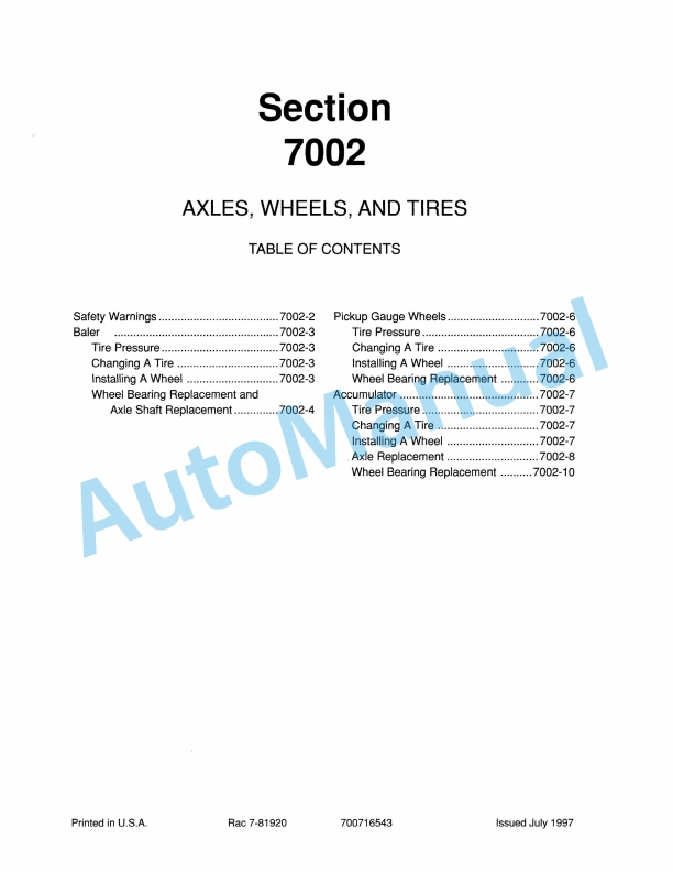 Massey Ferguson MF 185MB Baler And Accumulator Workshop Service Manual 1856955M1-4
