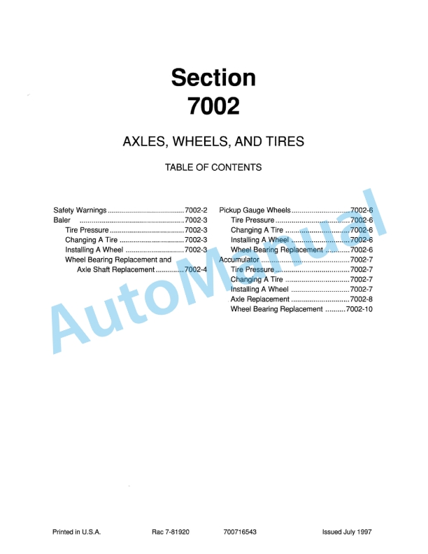 Massey Ferguson MF 185MB Baler And Accumulator Workshop Service Manual 1856995M1-4