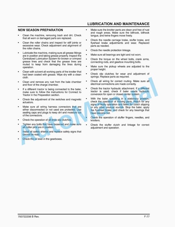 Massey Ferguson MF 190 Tractor Operator Instruction Book 700722208-3