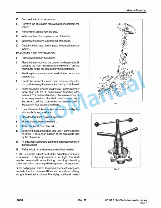 Massey Ferguson MF 240, 240S Tractor Workshop Service Manual 4283072M1-5
