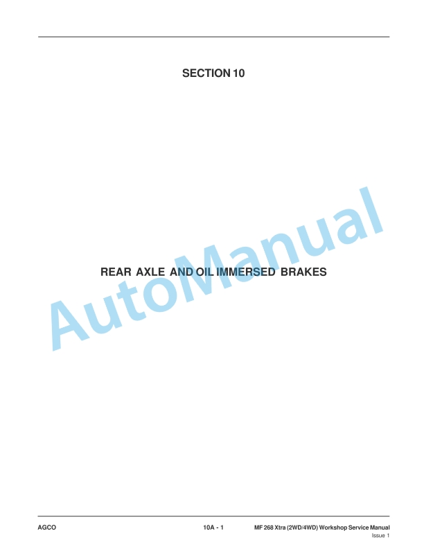 Massey Ferguson MF 268 2WD-4WD Tractor Workshop Service Manual-2