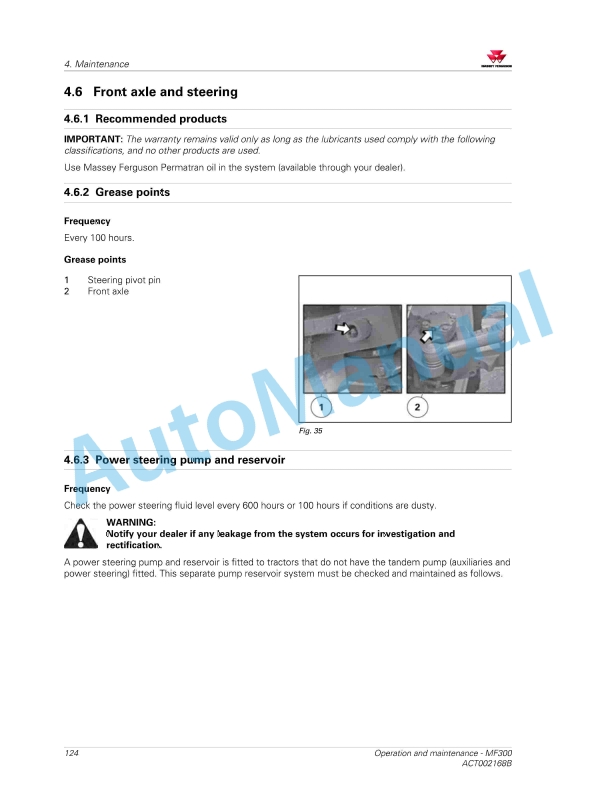 Massey Ferguson MF 300 Operation And Maintenance Manual ACT002168B-5