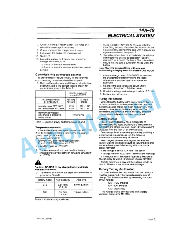 Massey Ferguson MF 300 Series Tractors Workshop Service Manual 1449244M5 3 Massey Ferguson MF 300 Series Tractors Workshop Service Manual 1449244M5 - Image 3