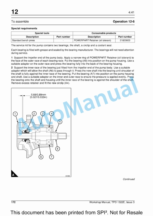 Massey Ferguson MF 300 Series Tractors Workshop Service Manual ACT0027090-2