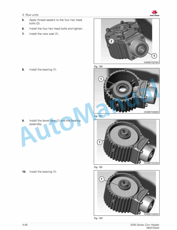 Massey Ferguson MF 3200 Series Corn Header Service Manual 79037204A-4