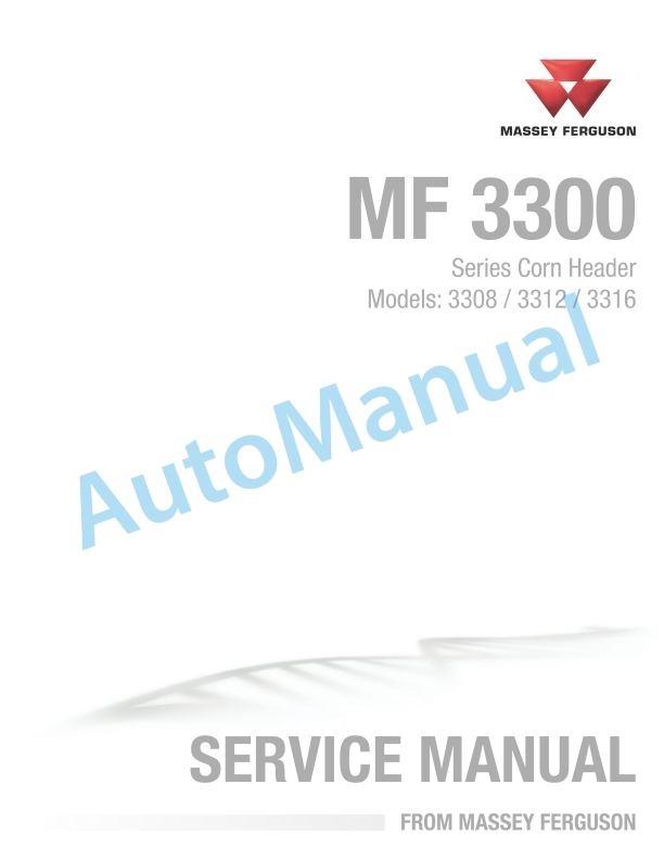 Massey Ferguson MF 3300 Series Corn Header Service Manual 4283583M3