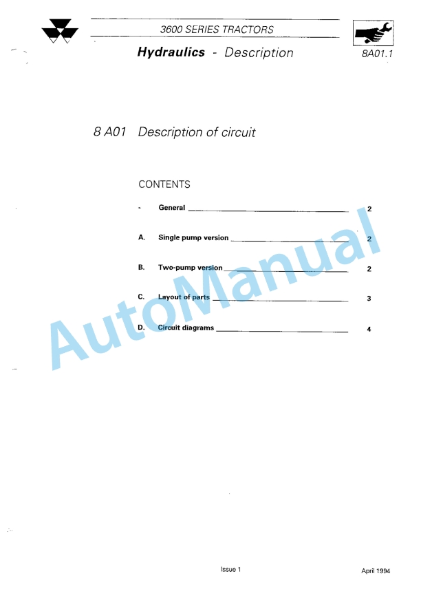 Massey Ferguson MF 3600 Series Tractors Workshop Service Manual-2