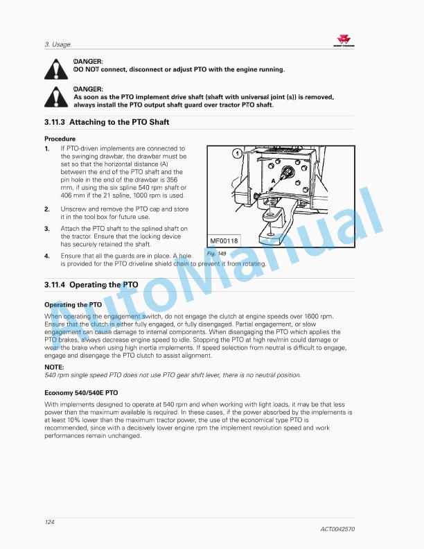 Massey Ferguson MF 3700 Series Tractors Operators Manual ACT0042570-2