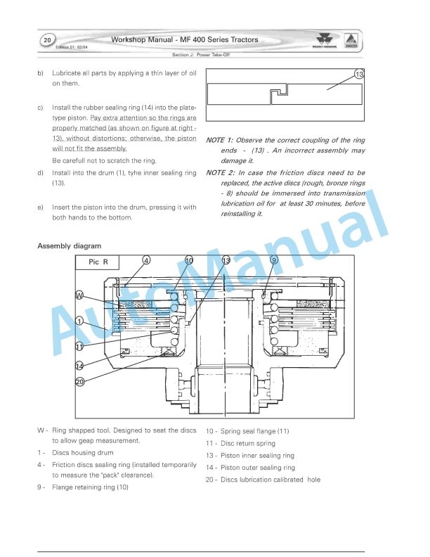 Massey Ferguson MF 400 Series Tractors Workshop Service Manual 4 Massey Ferguson MF 400 Series Tractors Workshop Service Manual - Image 4