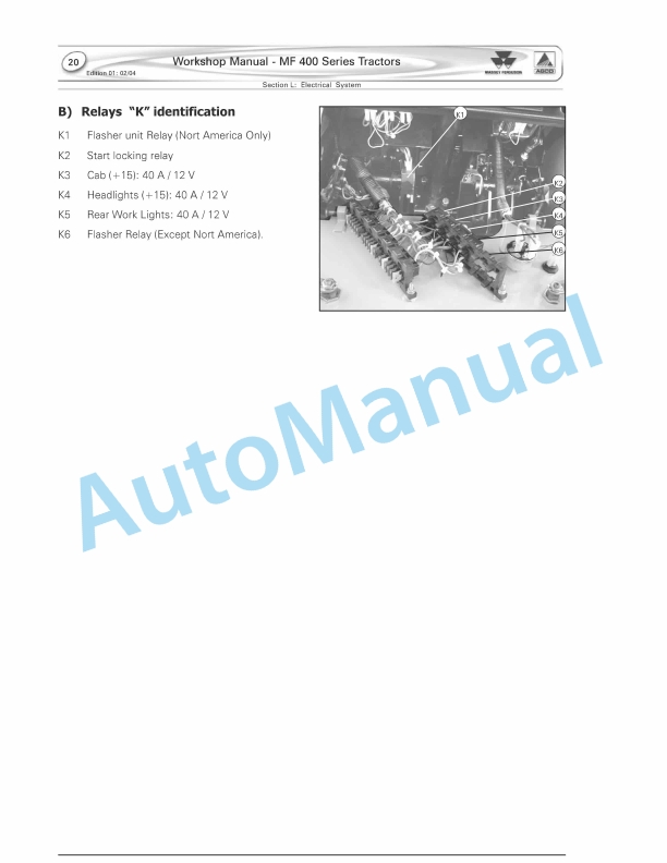 Massey Ferguson MF 400 Series Tractors Workshop Service Manual 5 Massey Ferguson MF 400 Series Tractors Workshop Service Manual - Image 5