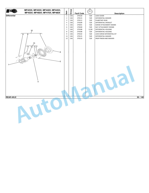 Massey Ferguson MF 400 Xtra Tractors Labor Chart TMOI400XE01 2 Massey Ferguson MF 400 Xtra Tractors Labor Chart TMOI400XE01 - Image 2