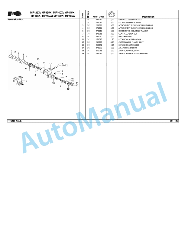Massey Ferguson MF 400 Xtra Tractors Labor Chart TMOI400XE01 3 Massey Ferguson MF 400 Xtra Tractors Labor Chart TMOI400XE01 - Image 3