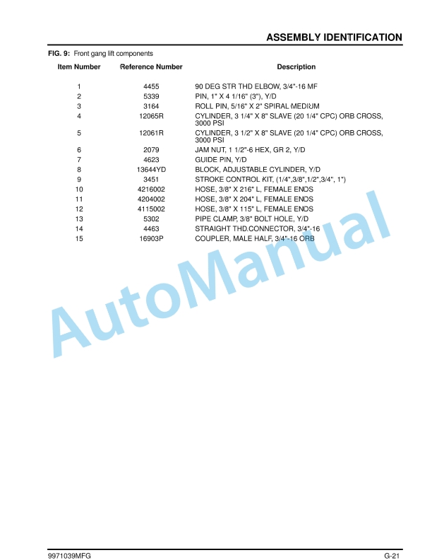 Massey Ferguson MF 4000 Series Disc Ripper Operators Manual 9971039MFG-3