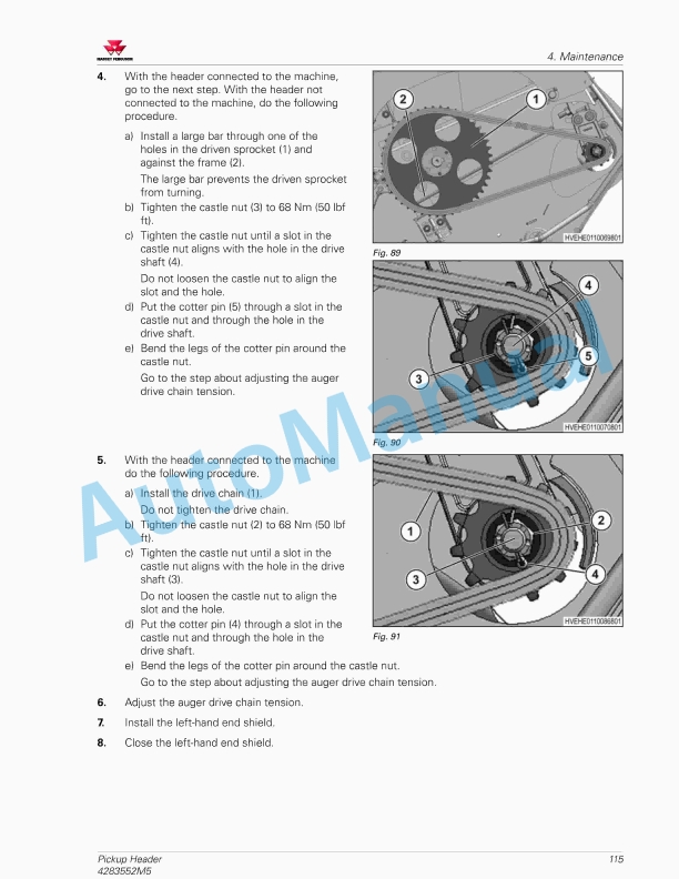 Massey Ferguson MF 4300 Pickup Header Operators Manual 4283552M5-3