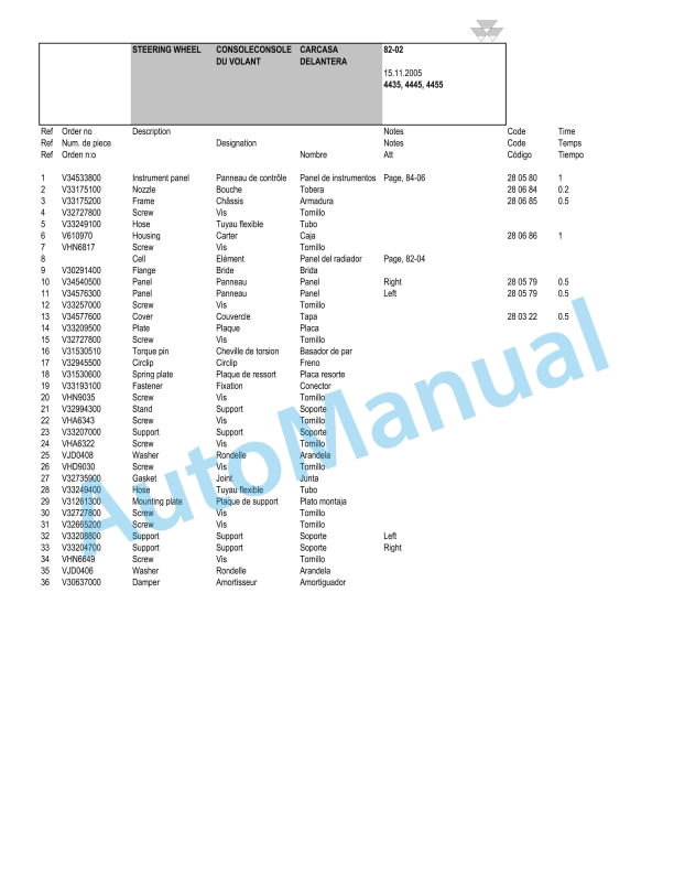 Massey Ferguson MF 4400 Tractor Repair Time Schedule-3