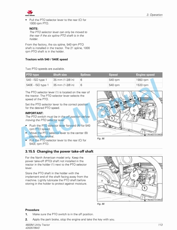 Massey Ferguson MF 4600M Series Tractors Operators Manual 4283579M3-2