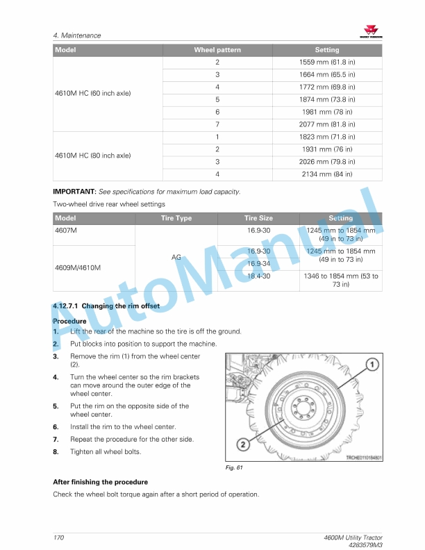 Massey Ferguson MF 4600M Series Tractors Operators Manual 4283579M3-4