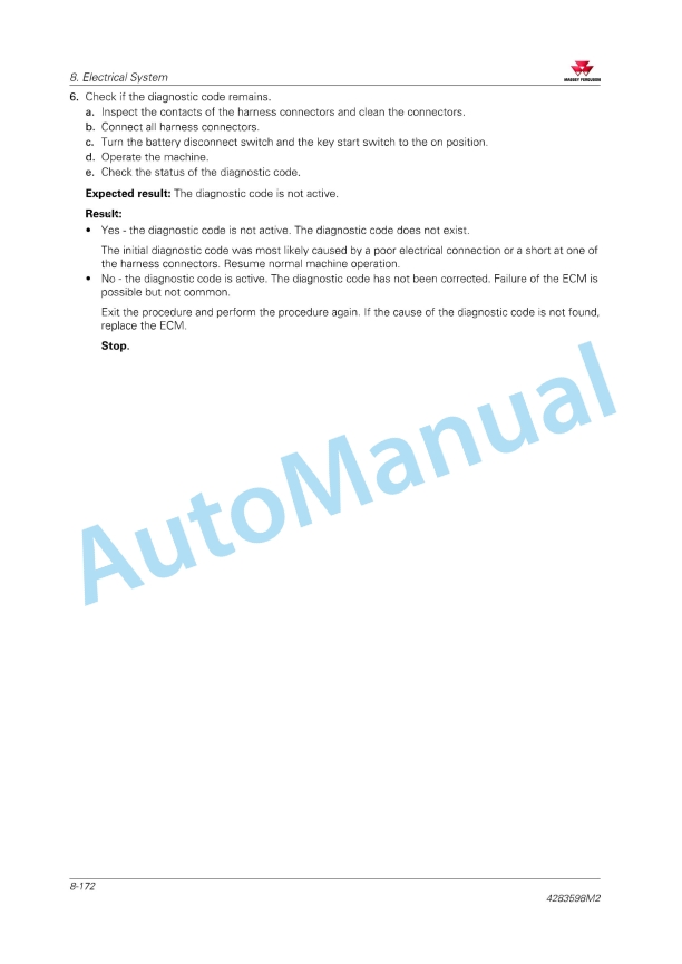 Massey Ferguson MF 4600M Series Tractors Workshop Service Manual 4283598M2-4