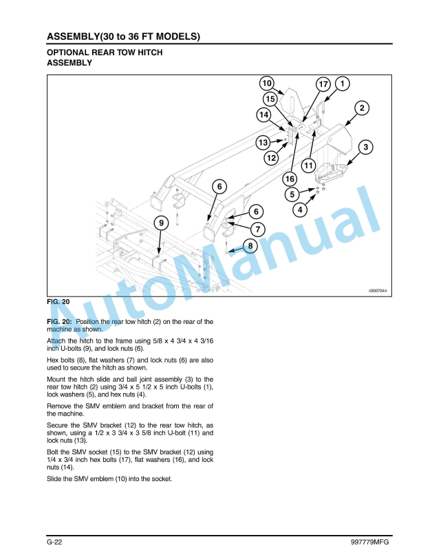 Massey Ferguson MF 5000 Series Field Cultivator Operators Manual 997779MFG-2