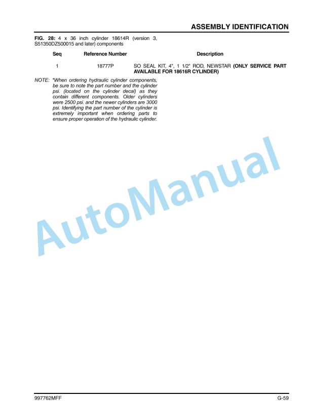 Massey Ferguson MF 5000 Series Split-Wing Field Cultivator Operators Manual 997762MFF-5