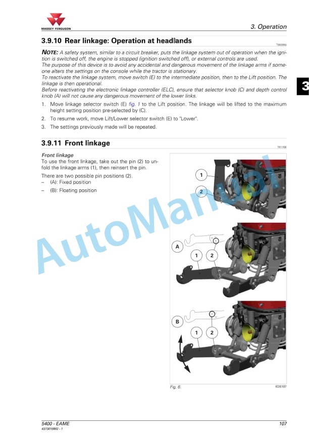 Massey Ferguson MF 5400 Operators Manual 4373019M2-2