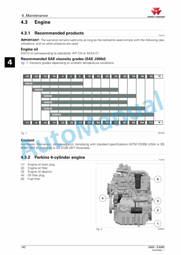 Massey Ferguson MF 5400 Operators Manual 4373019M2-3