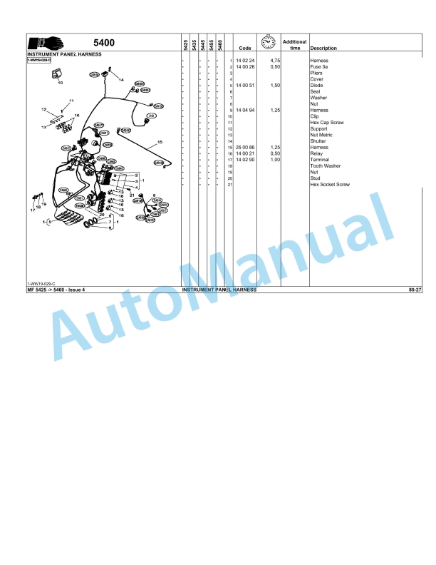 Massey Ferguson MF 5400 Repair Time Schedule 3378732M4-3