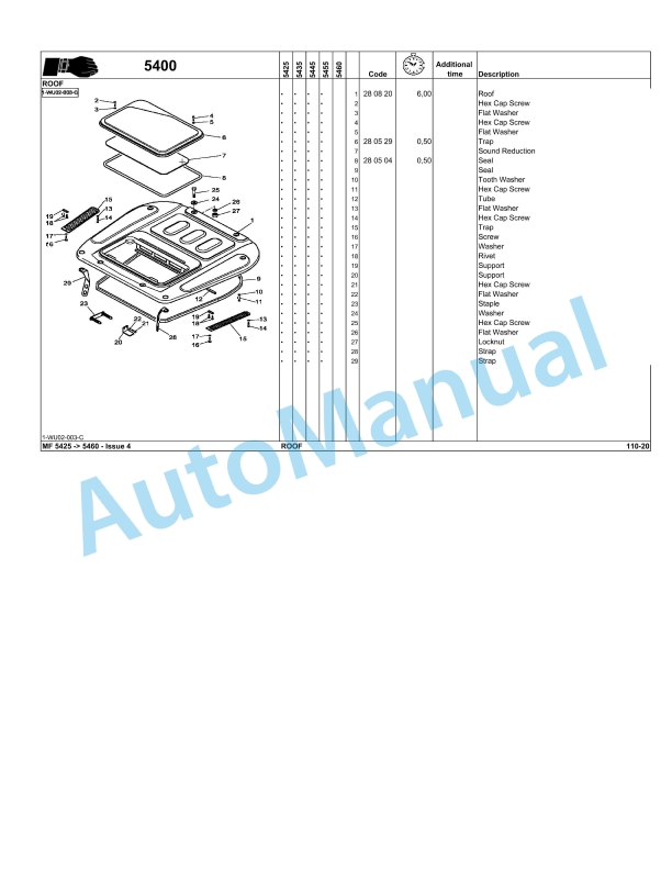 Massey Ferguson MF 5400 Repair Time Schedule 3378732M4-4