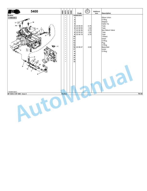 Massey Ferguson MF 5400 Repair Time Schedule 4346740M4-2