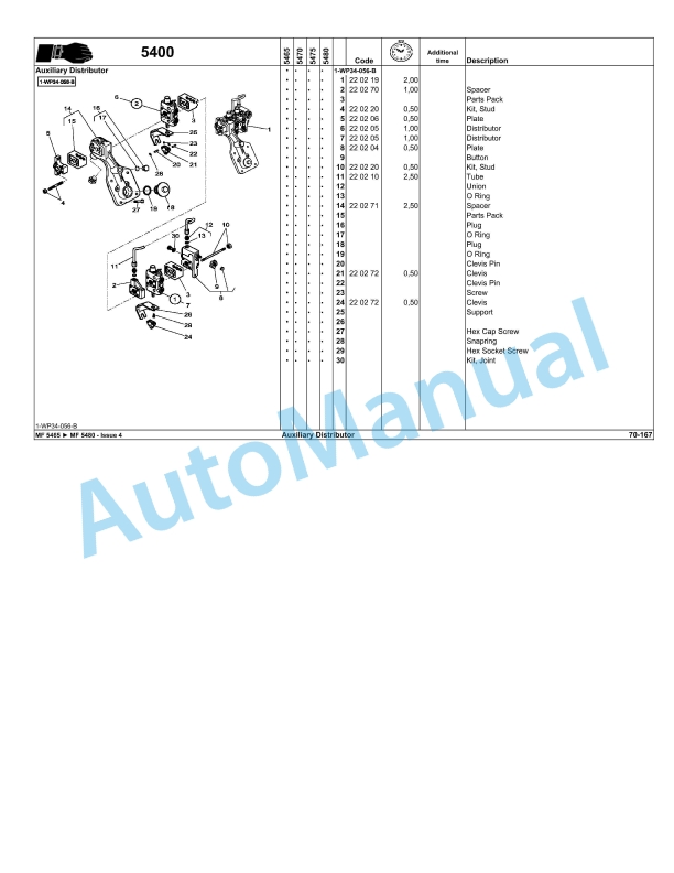 Massey Ferguson MF 5400 Repair Time Schedule 4346740M4-3