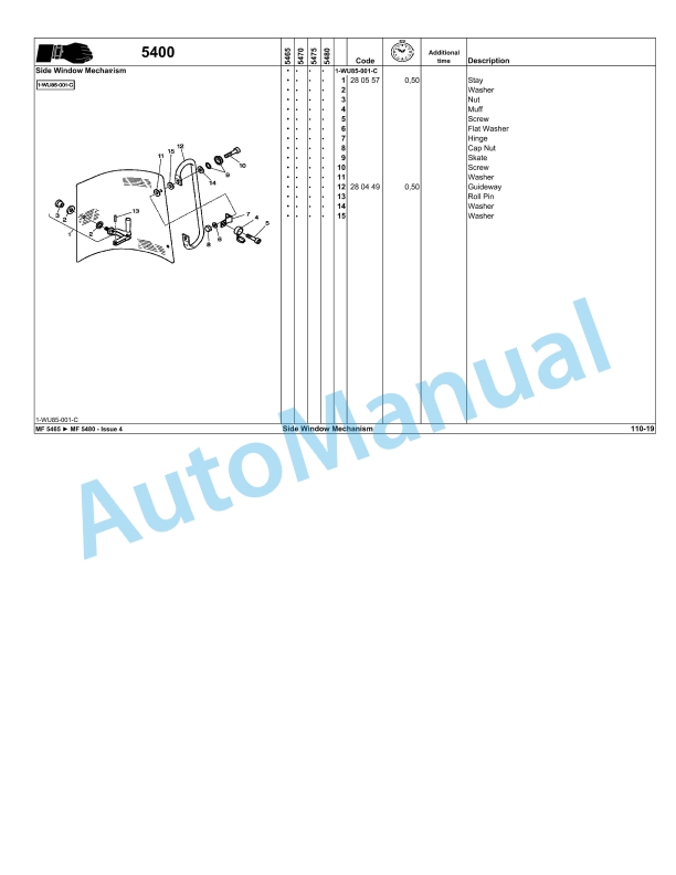 Massey Ferguson MF 5400 Repair Time Schedule 4346740M4-5