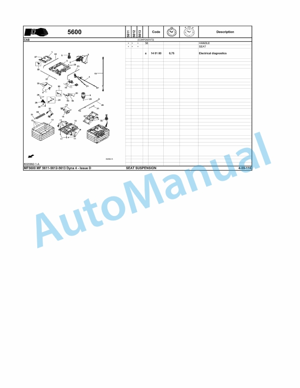 Massey Ferguson MF 5600 Repair Time Schedule ACT000239-4
