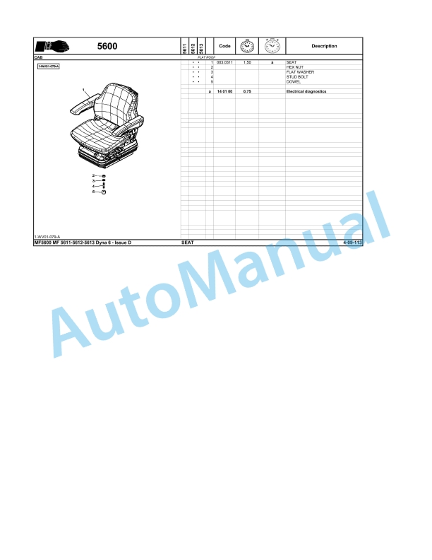 Massey Ferguson MF 5600 Repair Time Schedule ACT000246-4