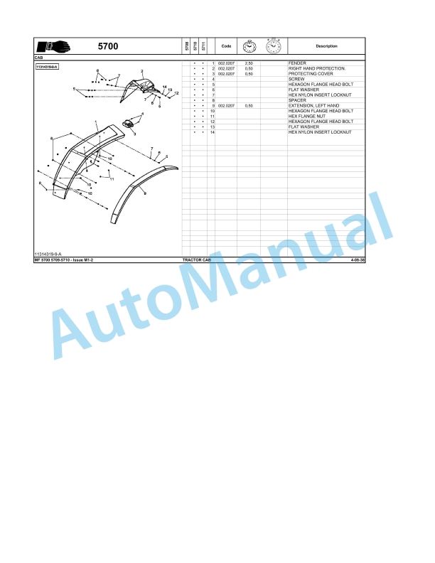 Massey Ferguson MF 5700 Repair Time Schedule ACT002808-4
