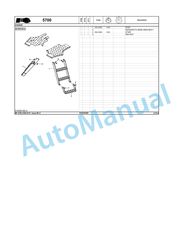 Massey Ferguson MF 5700 Repair Time Schedule ACT002808-5