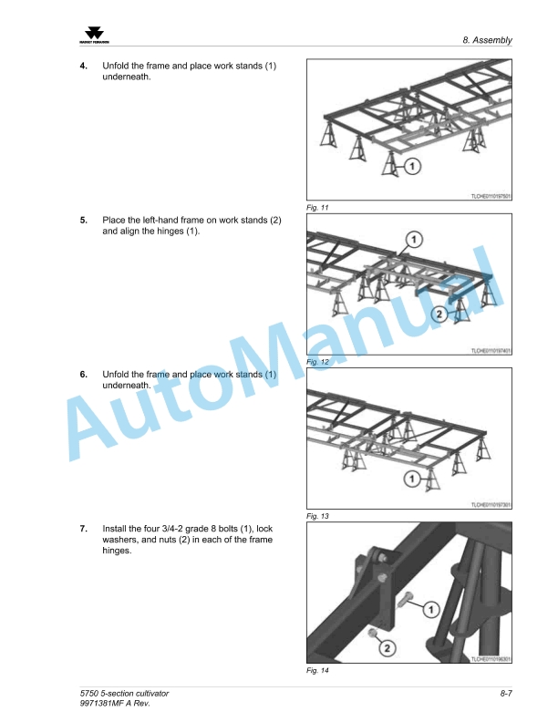 Massey Ferguson MF 5700 Series Cultivator Operators Manual 9971381MFA-2