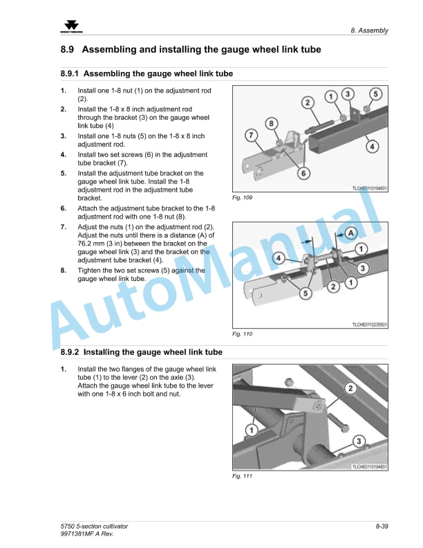 Massey Ferguson MF 5700 Series Cultivator Operators Manual 9971381MFA-3
