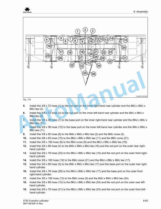 Massey Ferguson MF 5700 Series Cultivator Operators Manual 9971381MFA-5