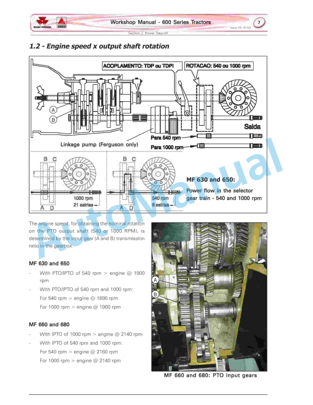 Massey Ferguson MF 600 Tractors Workshop Service Manual 5 Massey Ferguson MF 600 Tractors Workshop Service Manual - Image 5