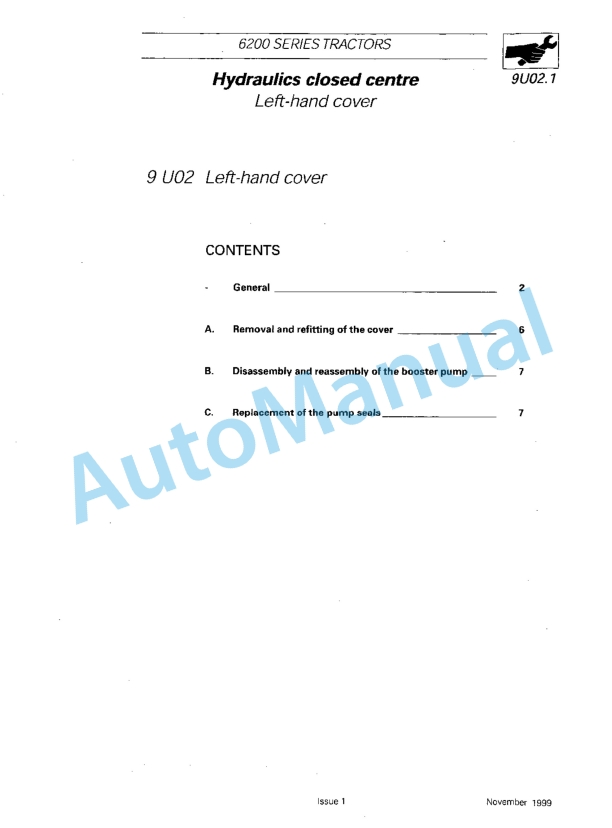 Massey Ferguson MF 6200 Series Tractors Workshop Service Manual-3