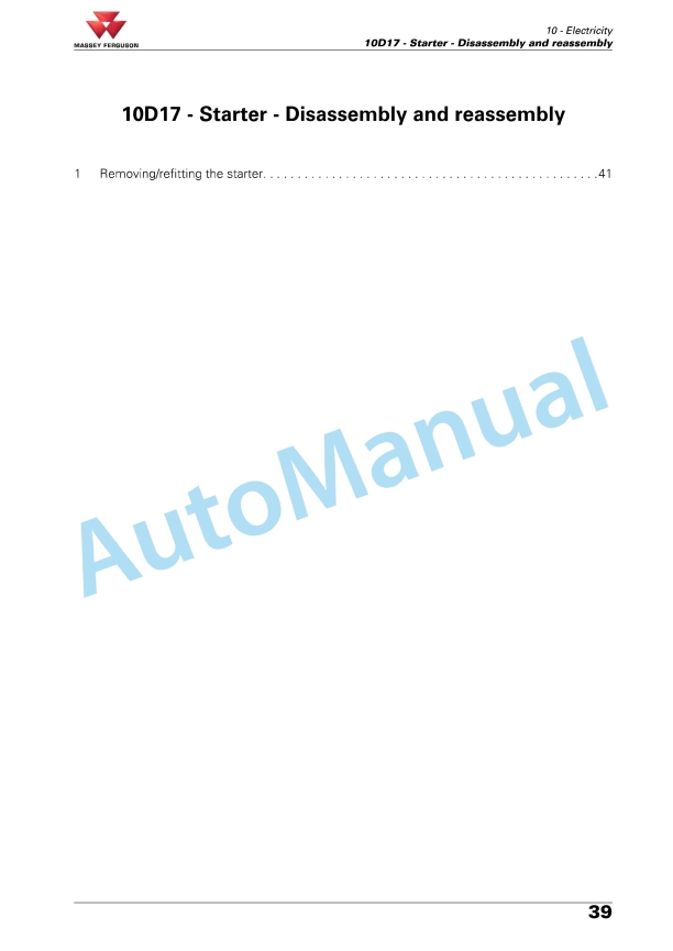 Massey Ferguson MF 6600 Series Tractors Workshop Service Manual 7060326M1 3 Massey Ferguson MF 6600 Series Tractors Workshop Service Manual 7060326M1 - Image 3