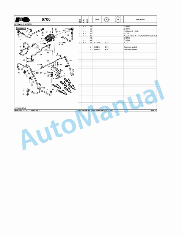 Massey Ferguson MF 6700 Repair Time Schedule ACT002813-2