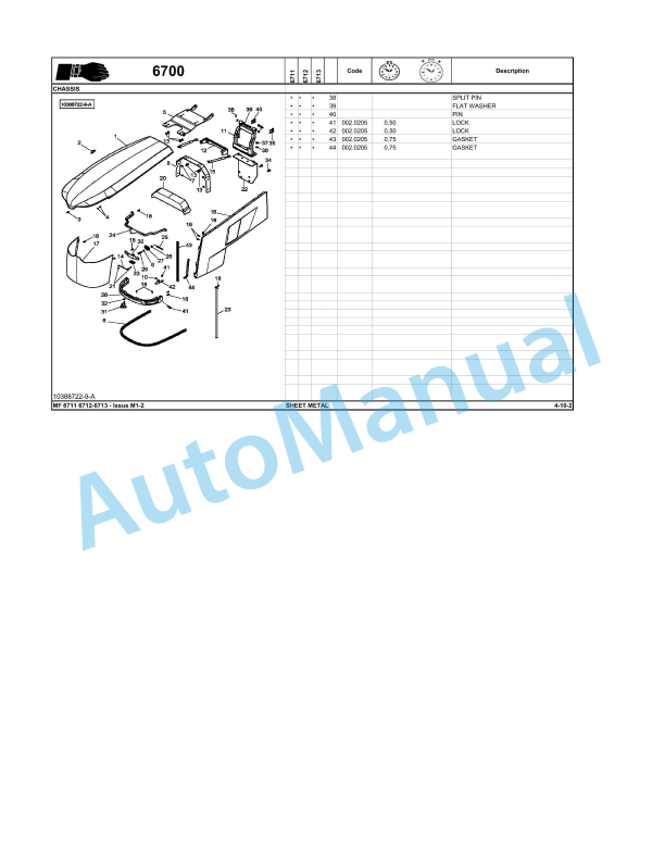 Massey Ferguson MF 6700 Repair Time Schedule ACT002813-5