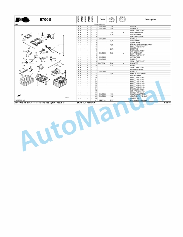 Massey Ferguson MF 6700 S Repair Time Schedule ACT003145-4