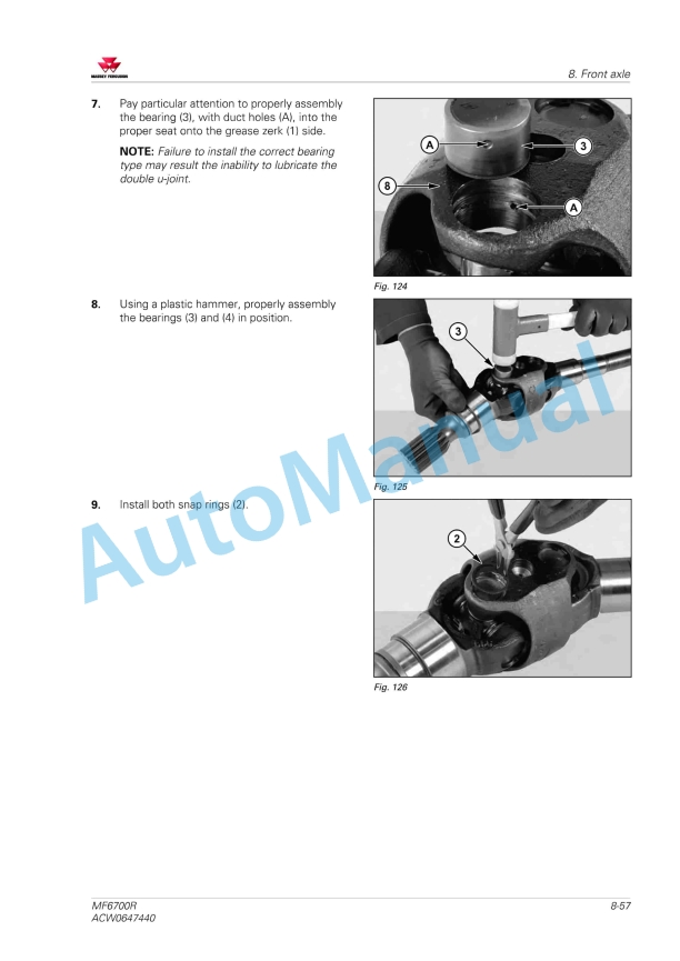 Massey Ferguson MF 6700R Series Tractors Workshop Service Manual ACW0647440-3