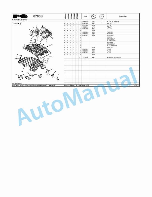 Massey Ferguson MF 6700S Repair Time Schedule ACT003150-2