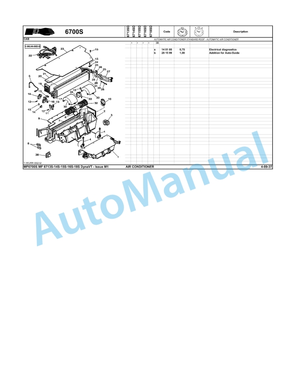 Massey Ferguson MF 6700S Repair Time Schedule ACT003150-3