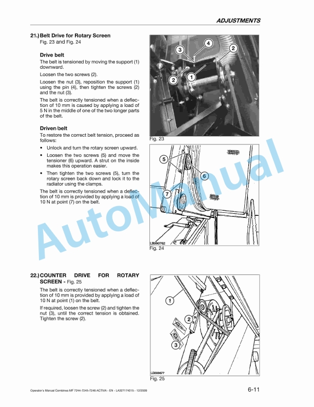 Massey Ferguson MF 7244, 7245, 7246 Activa Tractor Original Operators Manual LA327174015-3